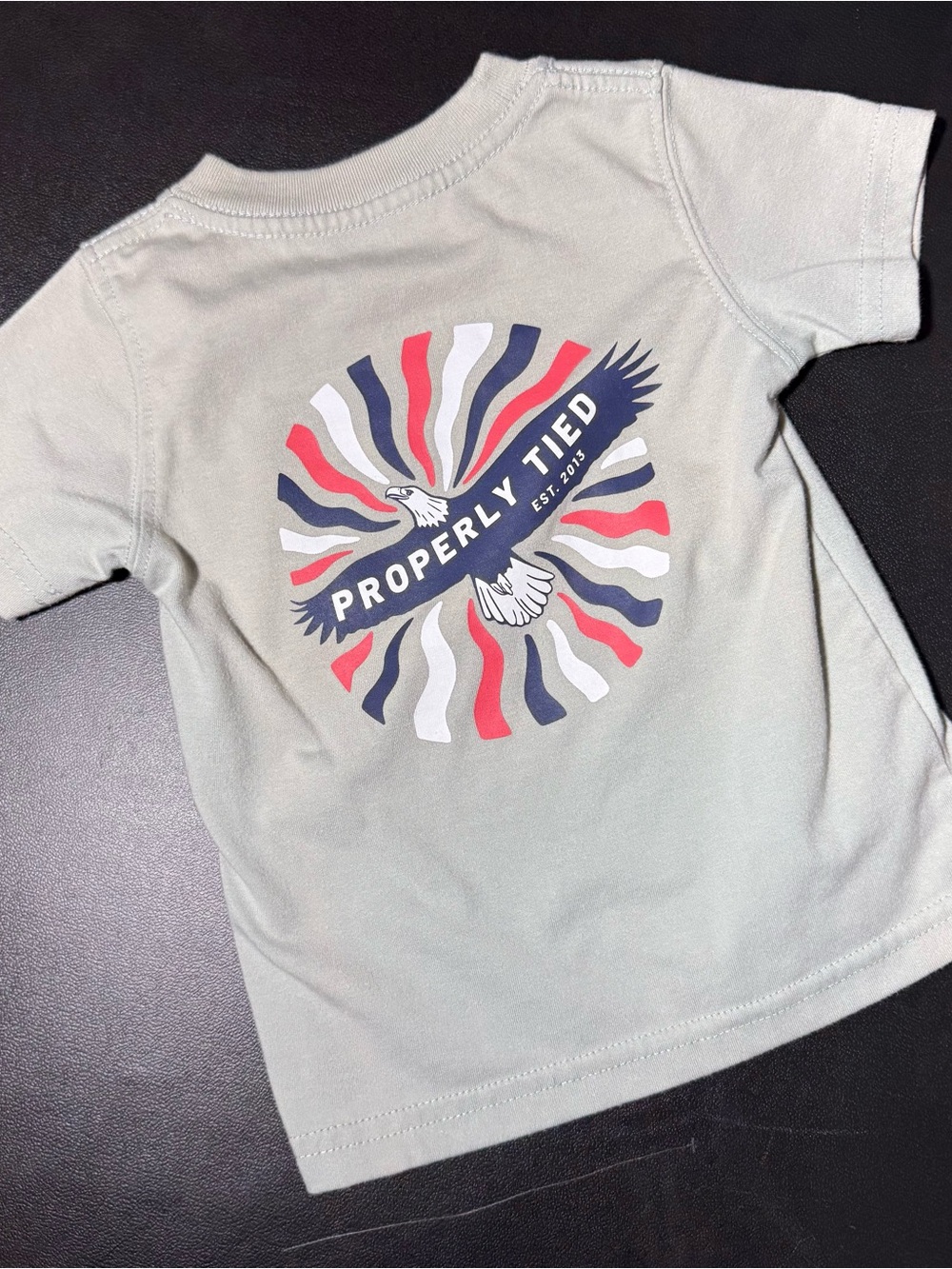 Properly Tied Boys Americana Logo Grey size 12 Months